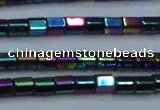 CHE901 15.5 inches 3*3mm faceted tube plated hematite beads wholesale