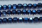 CHE987 15.5 inches 4*4mm plated hematite beads wholesale