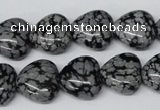 CHG50 15.5 inches 14*14mm heart snowflake obsidian beads wholesale
