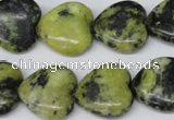 CHG72 15.5 inches 18*18mm heart yellow turquoise beads wholesale