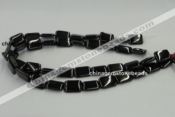 CJB27 16 inches 15*20mm rectangle natural jet gemstone beads wholesale
