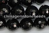 CJB47 15.5 inches 16mm faceted round natural jet gemstone beads