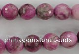 CJJ25 15.5 inches 12mm faceted round dyed lucky jade beads
