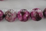 CJJ26 15.5 inches 14mm faceted round dyed lucky jade beads