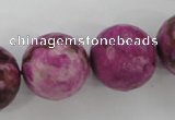 CJJ29 15.5 inches 20mm faceted round dyed lucky jade beads