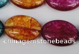 CKQ122 15.5 inches 20*30mm oval dyed crackle quartz beads