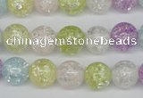 CKQ23 15.5 inches 10mm round dyed crackle quartz beads wholesale