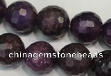 CKU26 15.5 inches 16mm faceted round purple kunzite beads wholesale