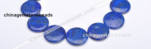 CLA21 coin deep blue dyed lapis lazuli 25mm gemstone beads