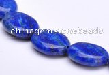 CLA33 12*15mm flat oval deep blue dyed lapis lazuli beads