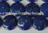 CLA415 15.5 inches 20mm flat round synthetic lapis lazuli beads