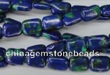 CLA425 15.5 inches 6*8mm rectangle synthetic lapis lazuli beads