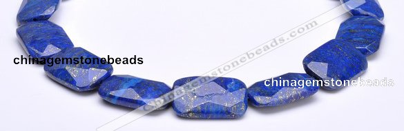 CLA47 Faceted rectangle 20*30mm deep blue dyed lapis lazuli bead