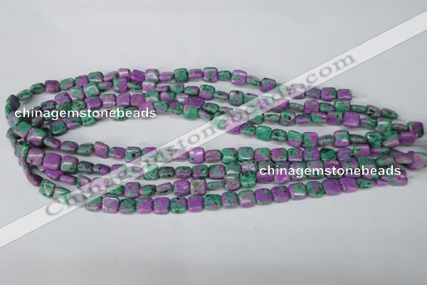 CLA518 15.5 inches 8*8mm square synthetic lapis lazuli beads