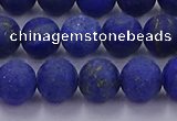 CLA72 15.5 inches 8mm round matte lapis lazuli beads wholesale