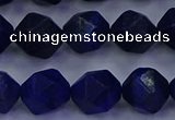 CLA84 15.5 inches 12mm faceted nuggets dyed lapis lazuli beads