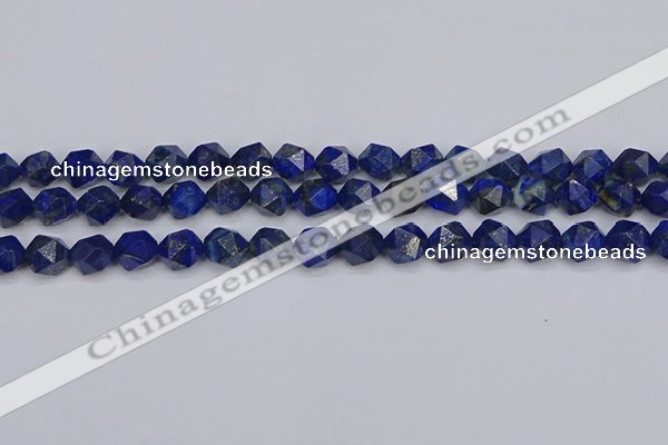 CLA86 15.5 inches 6mm faceted nuggets dyed lapis lazuli beads