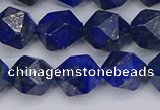 CLA88 15.5 inches 10mm faceted nuggets dyed lapis lazuli beads