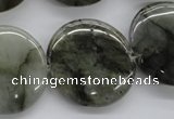 CLB138 15.5 inches 25mm flat round labradorite gemstone beads
