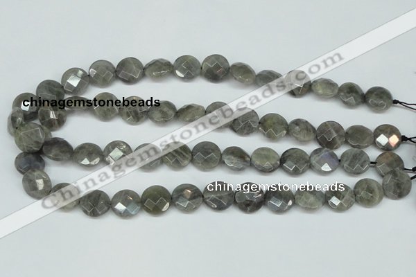 CLB192 15.5 inches 16mm faceted coin labradorite gemstone beads