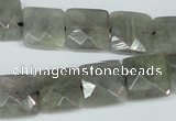 CLB201 15.5 inches 14*14mm faceted square labradorite beads