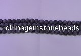 CLB371 15.5 inches 6mm round matte black labradorite beads