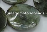 CLB40 15.5 inches 40mm faceted flat round labradorite gemstone beads