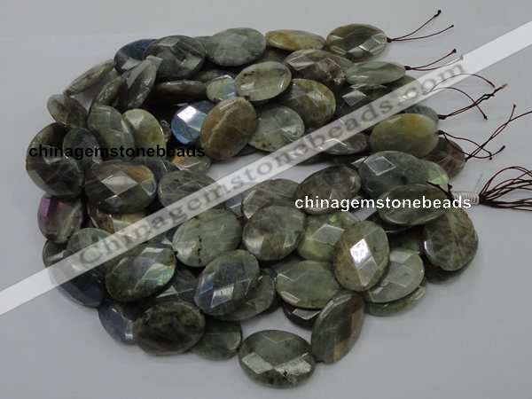 CLB46 15.5 inches 22*30mm faceted oval labradorite gemstone beads