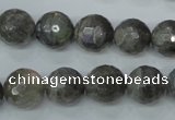 CLB515 15.5 inches 14mm faceted round labradorite gemstone beads