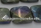 CLB691 15.5 inches 25mm faceted square AB-color labradorite beads