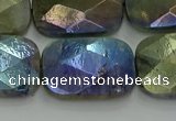 CLB707 15.5 inches 18*25mm faceted rectangle AB-color labradorite beads