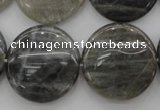 CLB78 15.5 inches 25mm flat round labradorite beads wholesale
