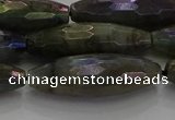 CLB789 15.5 inches 10*30mm faceted rice AB-color labradorite beads
