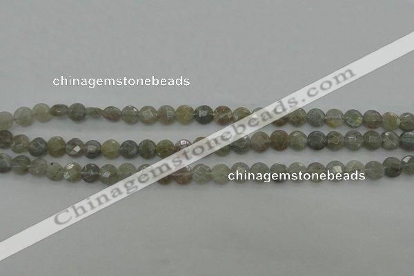 CLB87 15.5 inches 6mm faceted coin labradorite beads wholesale