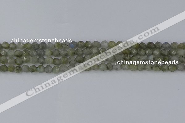 CLB992 15.5 inches 6mm faceted nuggets labradorite gemstone beads
