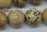 CLD52 15.5 inches 20mm round African leopard skin jasper beads