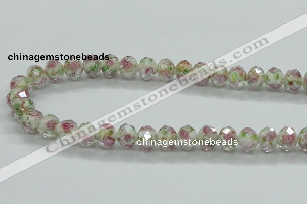 CLG33 15 inches 8*10mm faceted rondelle handmade lampwork beads