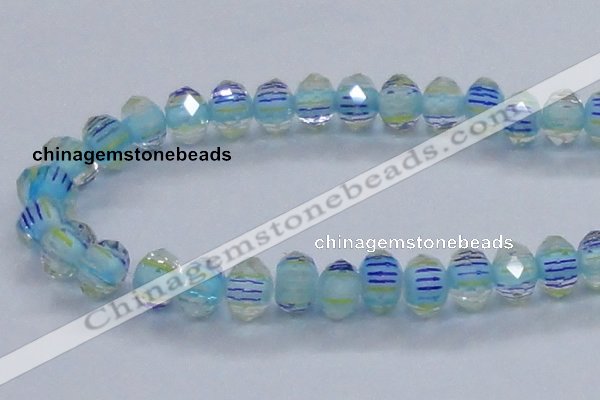 CLG44 13 inches 9*12mm faceted rondelle handmade lampwork beads