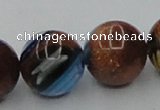 CLG542 16 inches 12mm round goldstone & lampwork glass beads