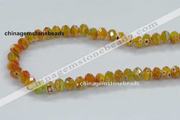 CLG64 15 inches 8*10mm faceted rondelle handmade lampwork beads