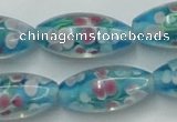 CLG866 15.5 inches 10*20mm rice lampwork glass beads wholesale