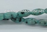 CLJ10 15.5 inches 8*16mm rice sesame jasper beads wholesale