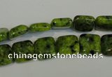CLJ260 15.5 inches 10*10mm square dyed sesame jasper beads wholesale