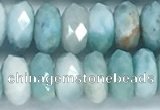 CLR113 15.5 inches 5*8mm faceted rondelle natural larimar beads