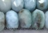 CLR151 15 inches 6*10mm faceted rondelle larimar beads wholesale