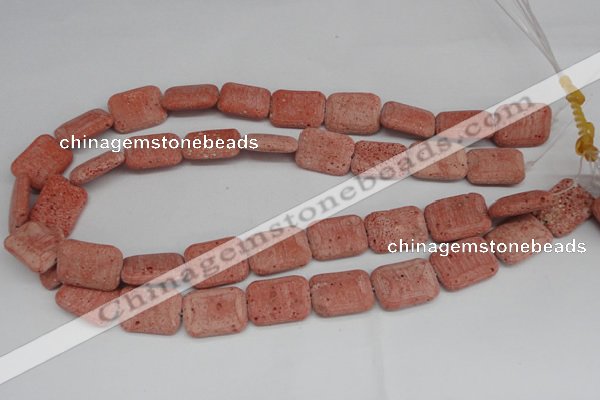 CLV300 15.5 inches 15*20mm rectangle lava beads wholesale