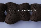 CLV34 15 inches 26*28mm butterfly-shaped chocolate natural lava beads