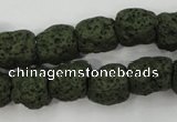 CLV395 15.5 inches 13*13mm nuggets dyed lava beads wholesale