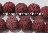 CLV472 15.5 inches 16mm round dyed red lava beads wholesale