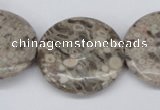 CMB14 15.5 inches 30mm flat round natural medical stone beads